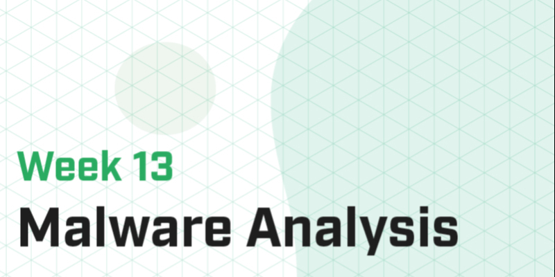 Week 13 - Malware Analysis I